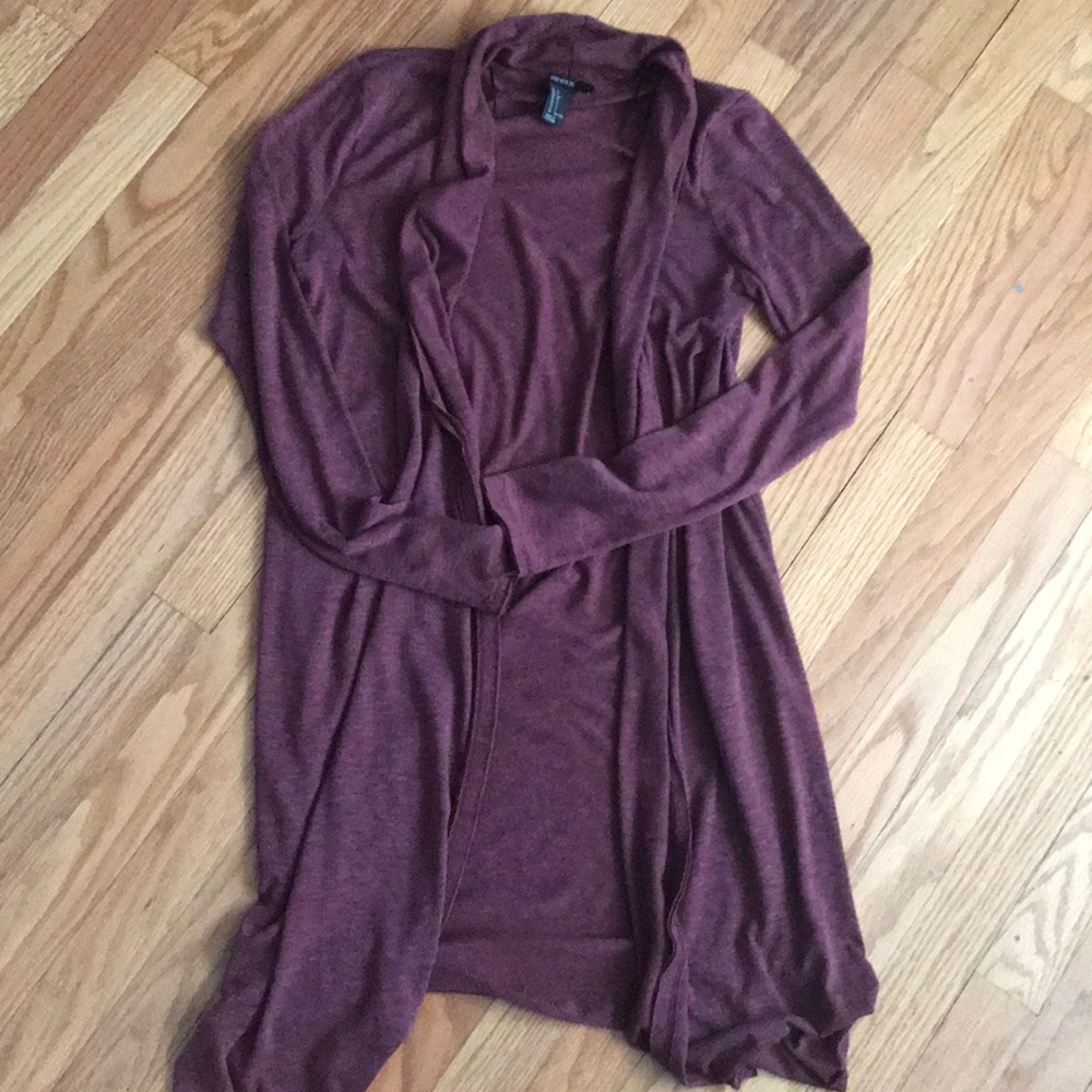 Maroon Long Sleeve Cardigan